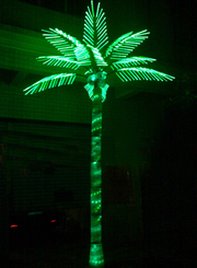 Пальма светящаяся 3 метра желтая/зеленая